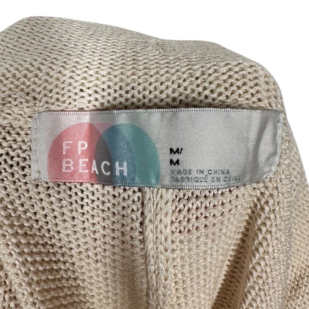 Free People FP Beach Tan Knit Joggers Medium Casual Lounge Pants Boho Loose - Picture 6 of 6